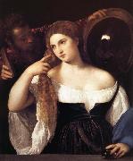 TIZIANO Vecellio Portrait d'une femme a sa toilette oil on canvas